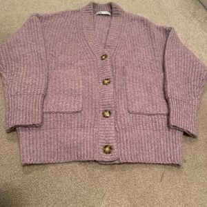 Zara Lavender Cardigan Sweater